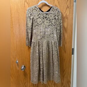 Boden Gold Lace Dress
